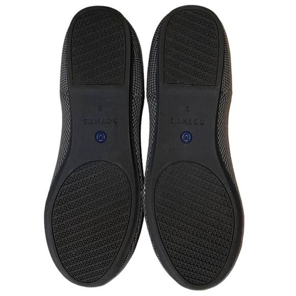 Rothys Birdseye Round Toe Charcoal Gray Pebble Flats Size 8W - Picture 7 of 10